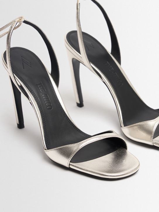 The Attico: 95毫米Ora层压亮面皮革凉鞋 - 银色 - women_1 | Luisa Via Roma