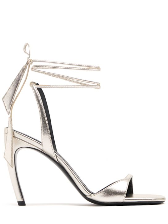 The Attico: 95毫米Ora层压亮面皮革凉鞋 - 银色 - women_0 | Luisa Via Roma