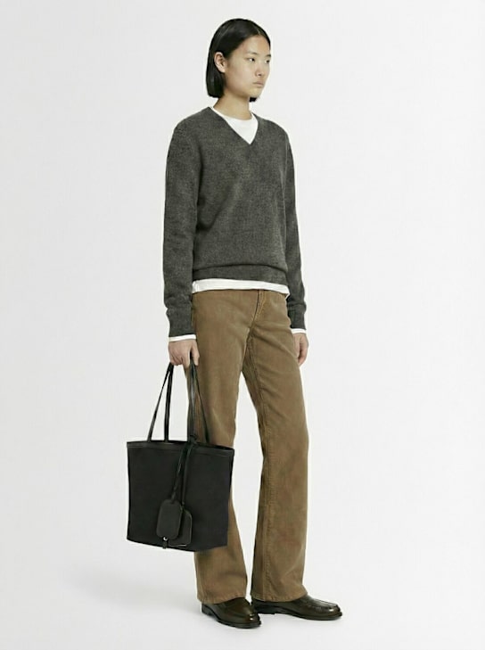 The Row: Park Three canvas tote bag - Black/Blue - women_1 | Luisa Via Roma