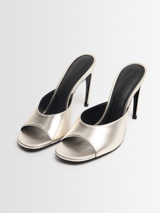 The Attico: 95mm Betta laminated leather mules - Silver - women_1 | Luisa Via Roma