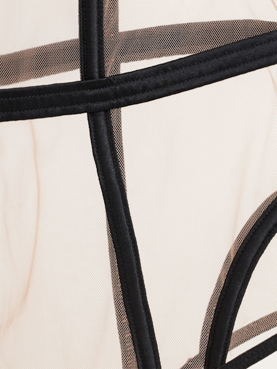 Fleur Du Mal: Caged poly bodysuit - Black - women_1 | Luisa Via Roma