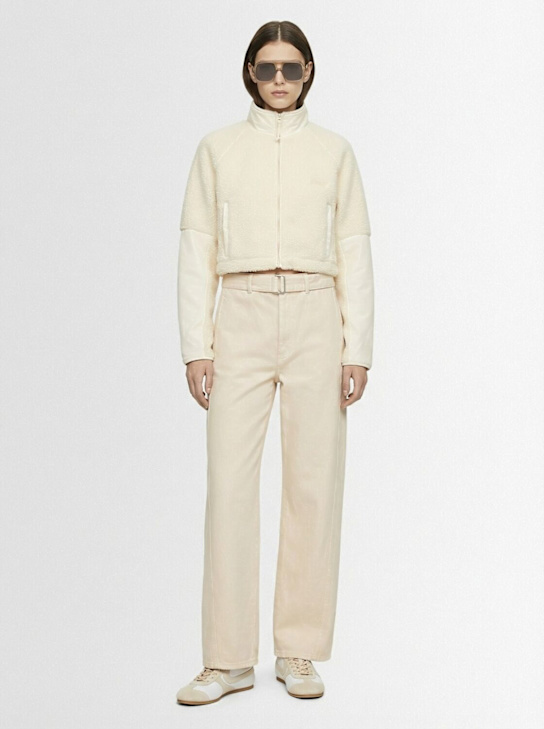 Skims: Teddy funnel neck cropped jacket - エクリュ - women_1 | Luisa Via Roma