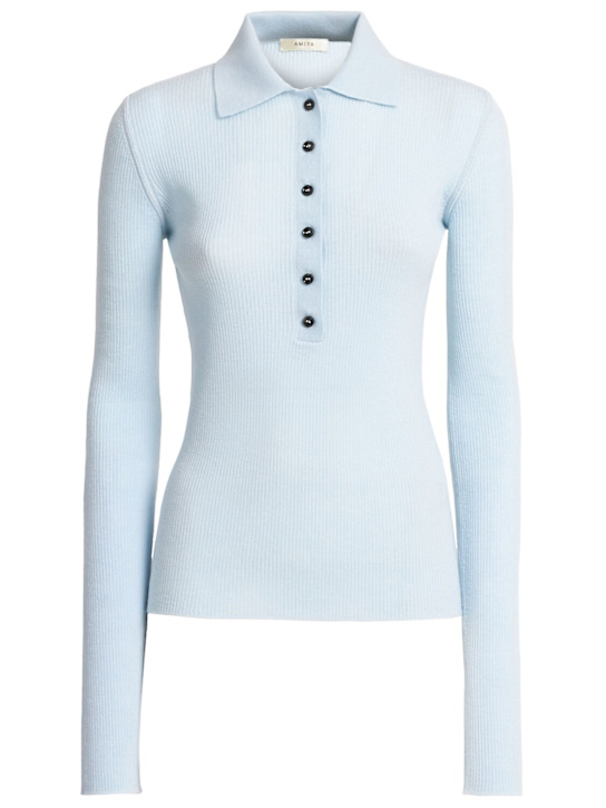 Amiya: Georgia polo - Bleu Clair - women_0 | Luisa Via Roma