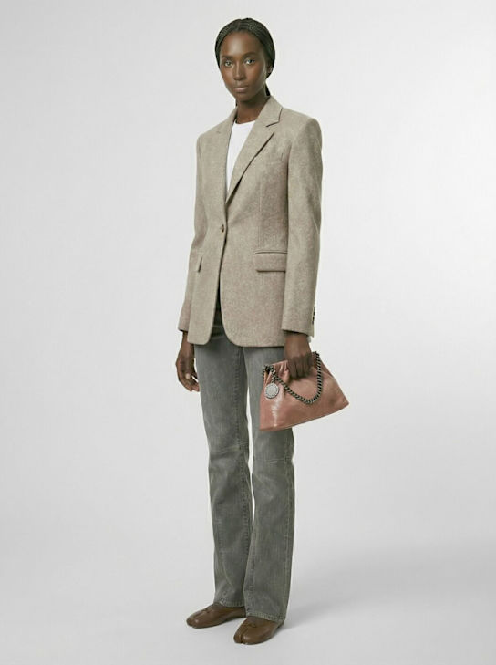 Stella McCartney: Mini Falabella Eco Shaggy drawstring bag - Sienna - women_1 | Luisa Via Roma