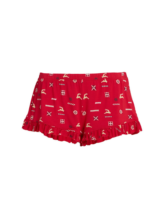 Skims: Modal scoop neck top & shorts sleep set - Cranberry Vinta - women_1 | Luisa Via Roma