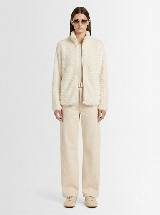 Skims: 毛绒拉链开合高领夹克 - Egret - women_1 | Luisa Via Roma