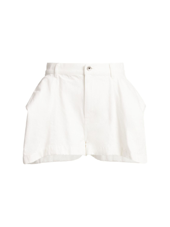 Sacai: Denim shorts - 米白色 - women_0 | Luisa Via Roma