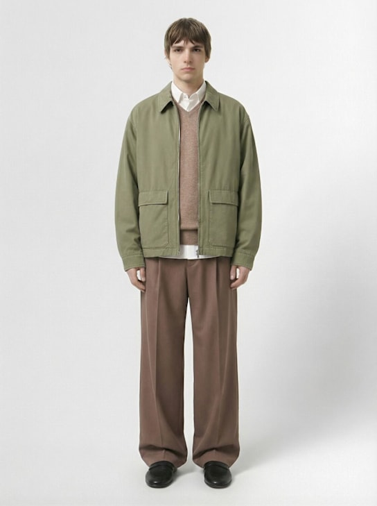 The Row: Justo cotton & cashmere jacket - Fossil - men_1 | Luisa Via Roma