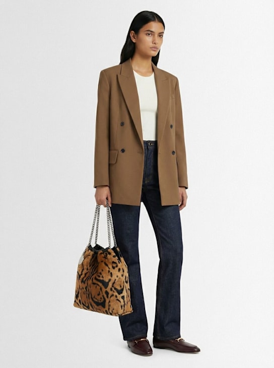 Stella McCartney: Borsa media Falabella stampa ocelot - Multi/Marrone - women_1 | Luisa Via Roma