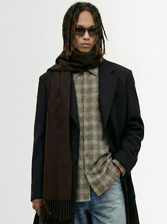 Our Legacy: Alpaca blend scarf - Brown - men_1 | Luisa Via Roma