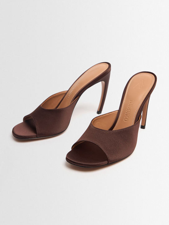 The Attico: 95毫米Betta绸缎穆勒鞋 - 棕色 - women_1 | Luisa Via Roma