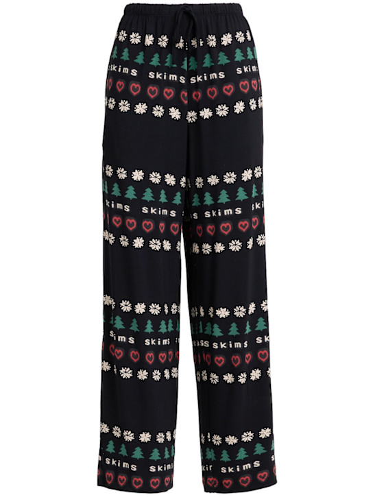 Skims: 莫代尔混纺Henley上衣&裤子睡衣套装 - Onyx Pine Fai - women_1 | Luisa Via Roma