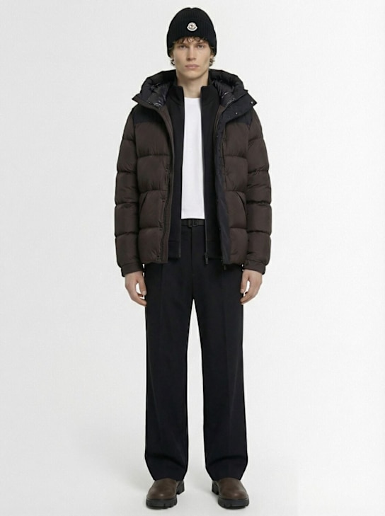 Moncler: Madeira nylon down jacket - Brown Bean - men_1 | Luisa Via Roma