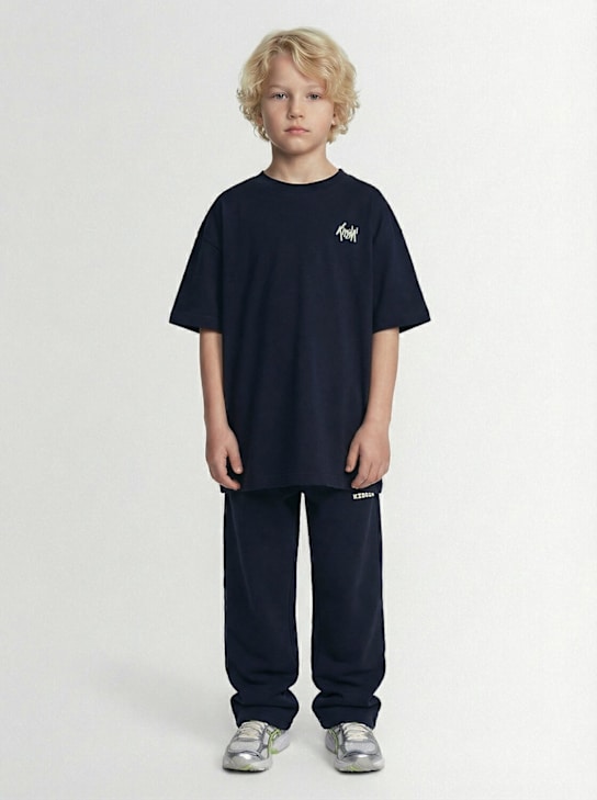 Kiddin': Logo cotton t-shirt - Navy - kids-boys_1 | Luisa Via Roma