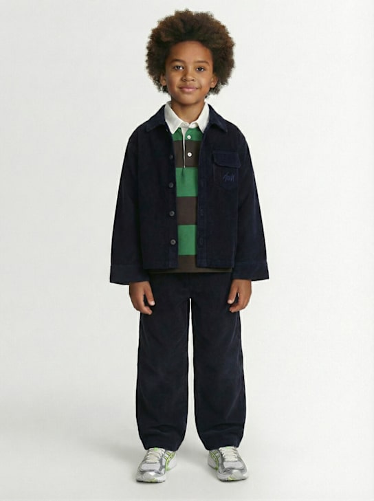 Kiddin': Velvet overshirt - Navy - kids-boys_1 | Luisa Via Roma