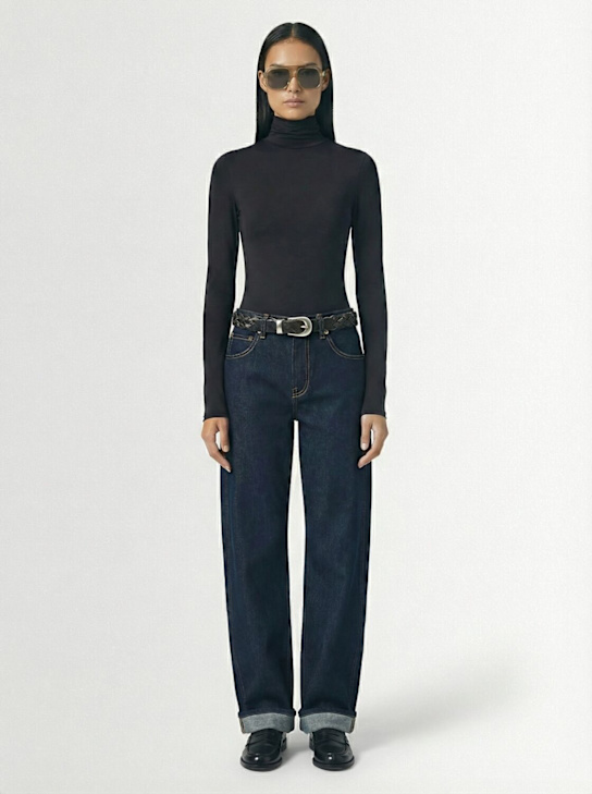 Skims: Nylon blend turtleneck top - Ónix - women_1 | Luisa Via Roma