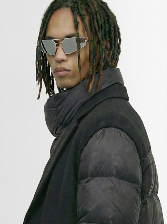 Rick Owens: Prong silver sunglasses - Silver - men_1 | Luisa Via Roma