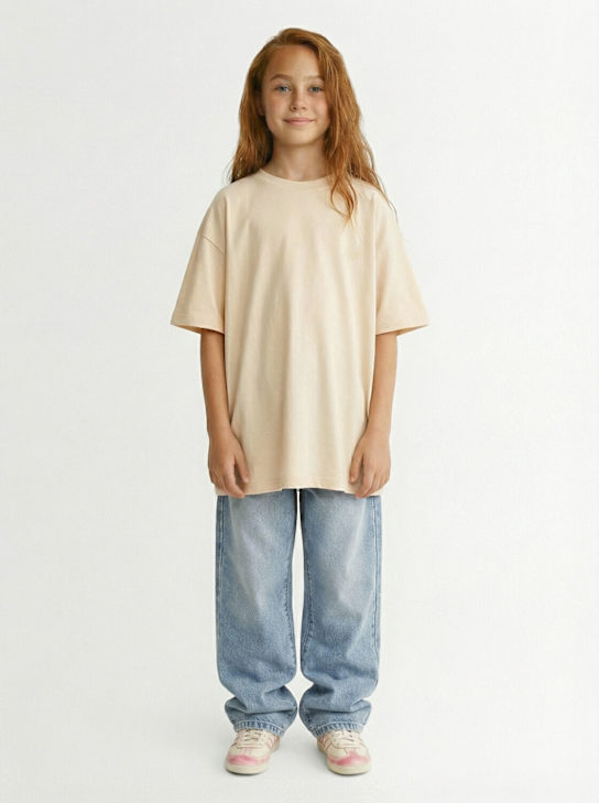 Kiddin': Logo cotton t-shirt - Beige - kids-boys_1 | Luisa Via Roma