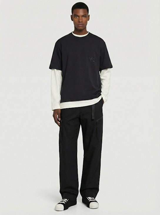 Y-3: Lyocell padded t-shirt - men_1 | Luisa Via Roma