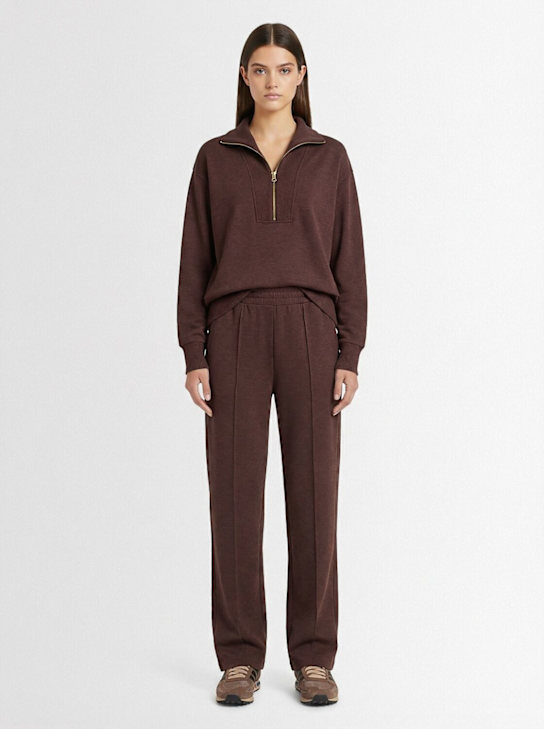 Varley: Jambes de pantalon évasées - Grain De Café - women_1 | Luisa Via Roma