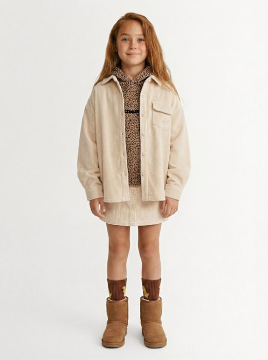 Kiddin': Velvet mini skirt - オフホワイト - kids-girls_1 | Luisa Via Roma