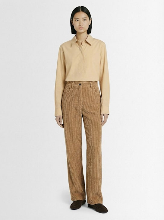 The Row: Hose aus Wollmischung mit weitem Bein „Clair“ - Beige - women_1 | Luisa Via Roma