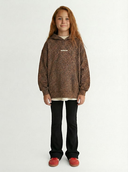Kiddin: Cotton sweatshirt - Brown/Black - kids-girls_0 | Luisa Via Roma