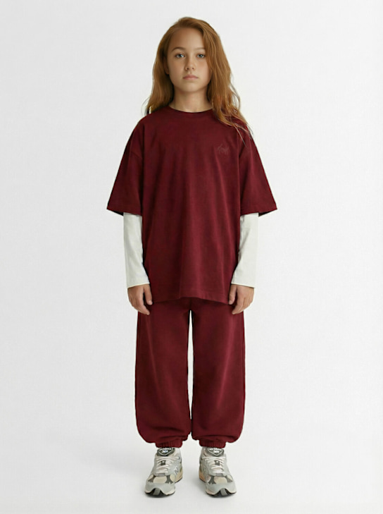 Kiddin': コットンスウェットパンツ - ボルドー - kids-boys_1 | Luisa Via Roma