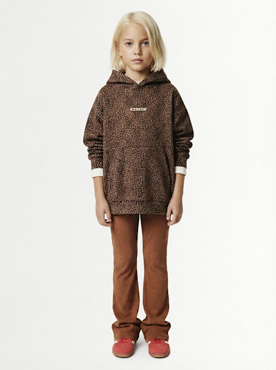 Kiddin': 弹力棉质喇叭腿紧身裤 - 烟草色 - kids-girls_1 | Luisa Via Roma