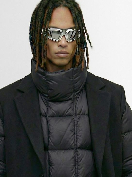 Rick Owens: Ryder acetate sunglasses - Silvers Temple/ - men_1 | Luisa Via Roma
