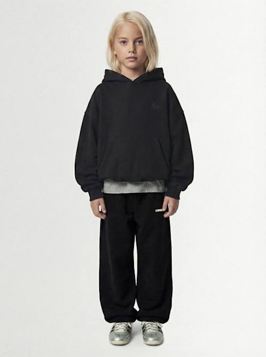 Kiddin': Logo cotton hoodie - Dark Grey - kids-boys_1 | Luisa Via Roma