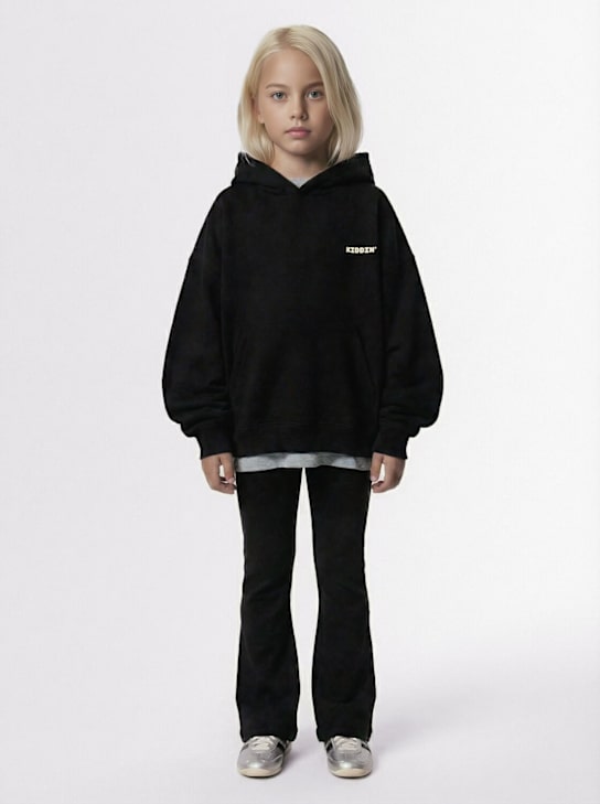 Kiddin': Legging évasé en coton stretch - Noir - kids-girls_1 | Luisa Via Roma