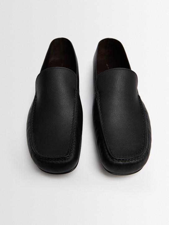 The Row: Leo皮革拖鞋 - 黑色 - men_1 | Luisa Via Roma