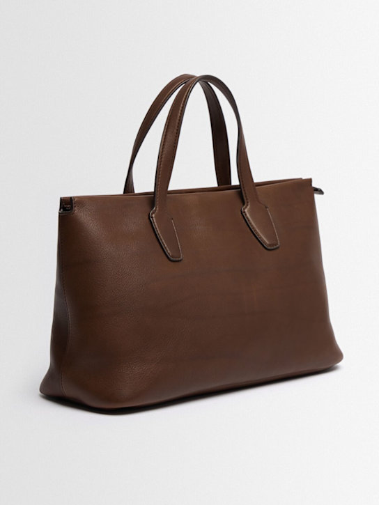 The Row: Marcel saddle leather tote bag - Deep Brown - women_1 | Luisa Via Roma