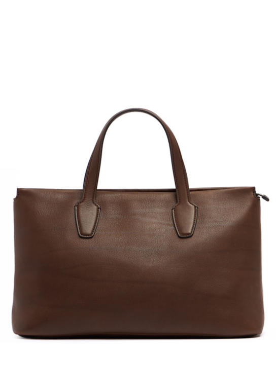The Row: Marcel saddle leather tote bag - Deep Brown - women_0 | Luisa Via Roma