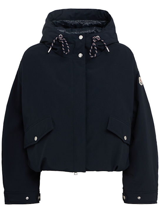 Moncler: Eucalyptus nylon hooded down jacket - Navy - women_0 | Luisa Via Roma