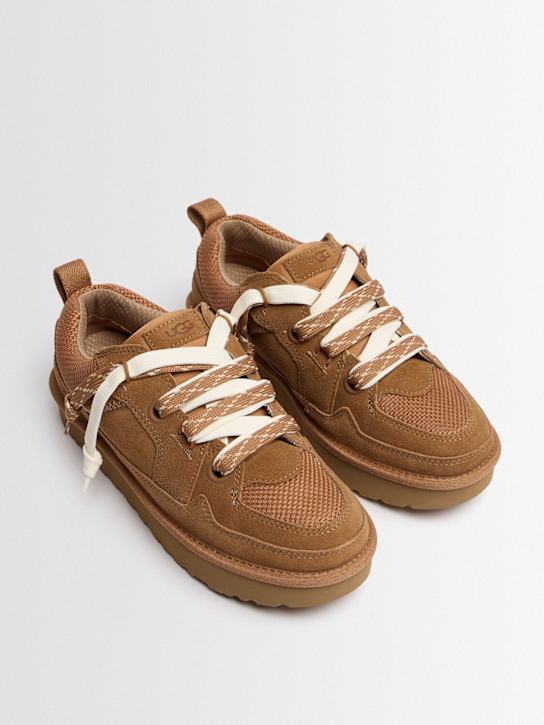 Ugg: Lowmel suede lace-up sneakers - チェストナット - women_1 | Luisa Via Roma