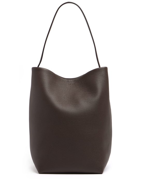 The Row: n/s park大号皮革托特包 - 深棕色 - men_0 | Luisa Via Roma