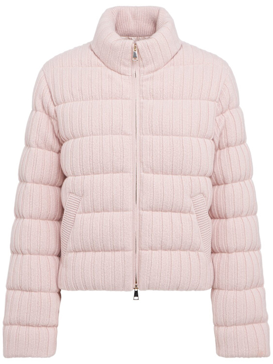Moncler: 羊毛&羊绒羽绒夹克 - 浅粉色 - women_0 | Luisa Via Roma