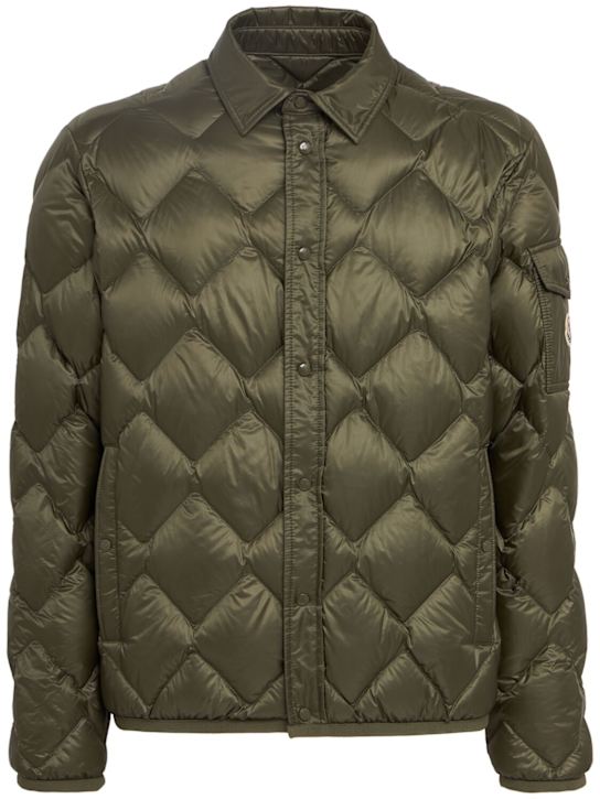 Moncler: Moulleau quilted nylon down shirt jacket - Kalamata - men_0 | Luisa Via Roma