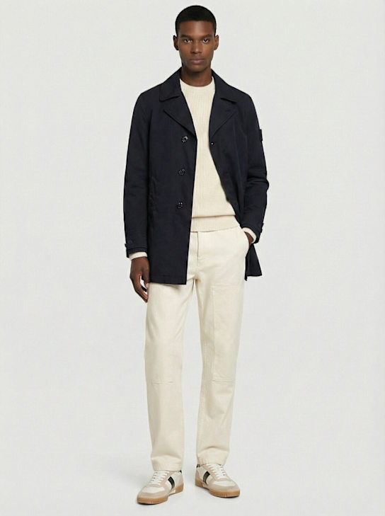 Stone Island: Poly blend jacket - Navy - men_1 | Luisa Via Roma