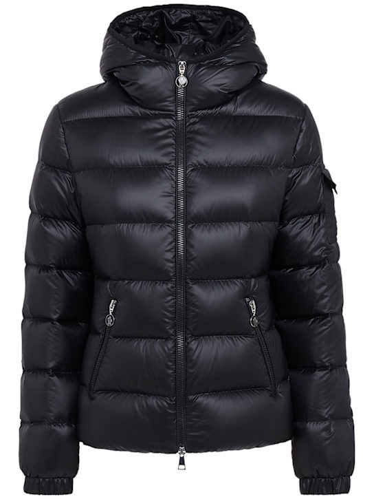 Moncler: Glesse hooded nylon down jacket - Black - women_0 | Luisa Via Roma