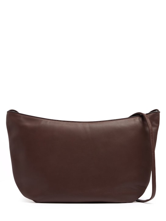 The Row: Tasche aus Seide und Leder „E/W Izzy“ - Dunkelbraun - women_0 | Luisa Via Roma