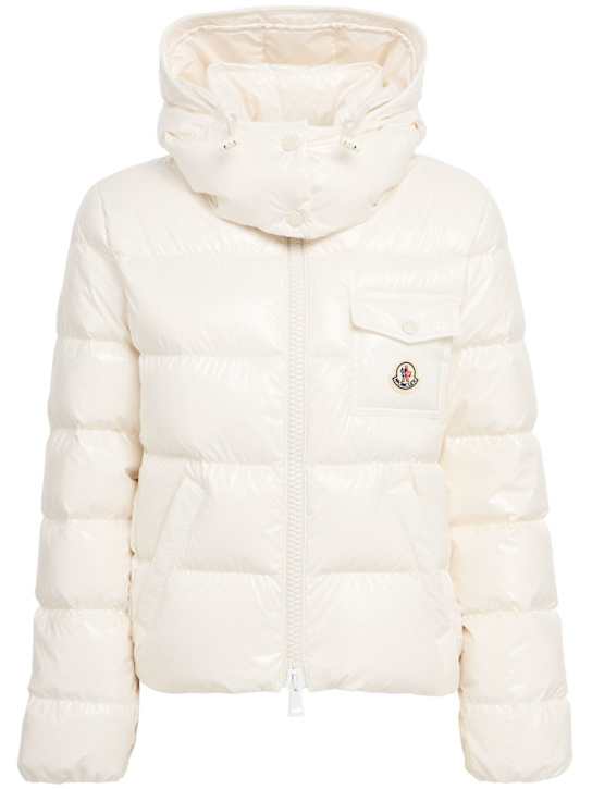 Moncler: Andro nylon hooded down jacket - White - women_0 | Luisa Via Roma