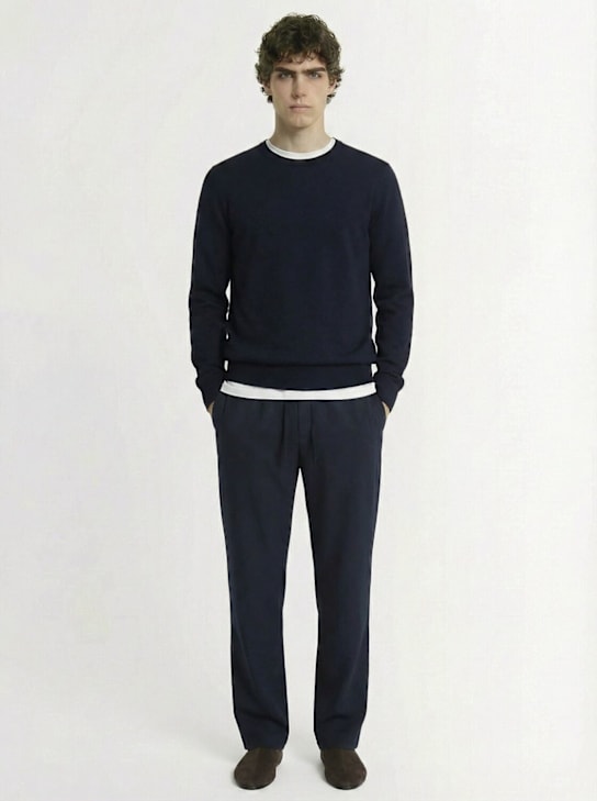 The Row: Benji cashmere crewneck sweater - Navy - men_1 | Luisa Via Roma