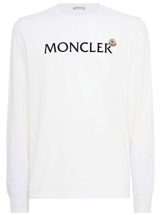Logo cotton l/s t-shirt - Moncler - Men | Luisaviaroma