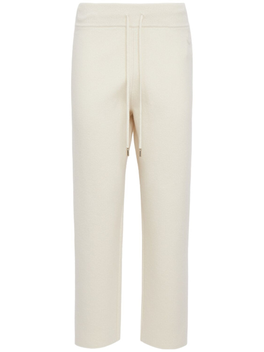 Moncler: Wool & cashmere jogging pants - Blanco - women_0 | Luisa Via Roma