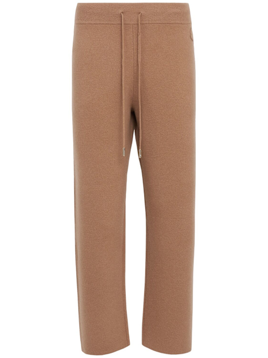 Moncler: 羊毛&羊绒休闲裤 - Camel Beige - women_0 | Luisa Via Roma