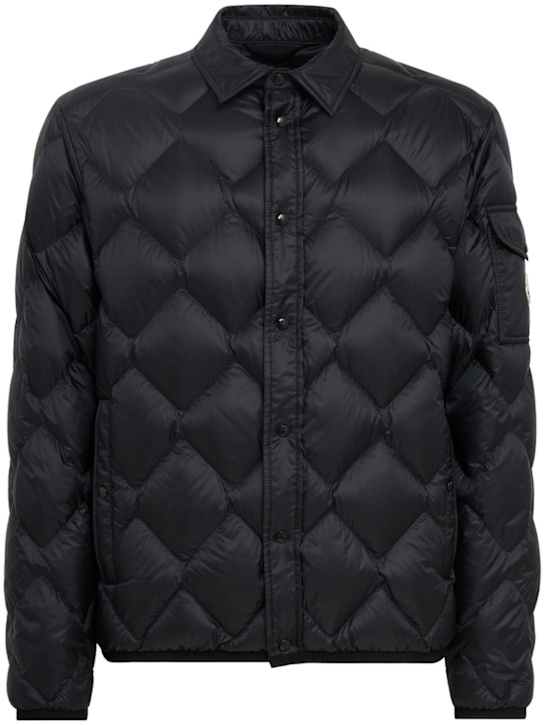Moncler: Moulleau quilted nylon down shirt jacket - 黑色 - men_0 | Luisa Via Roma