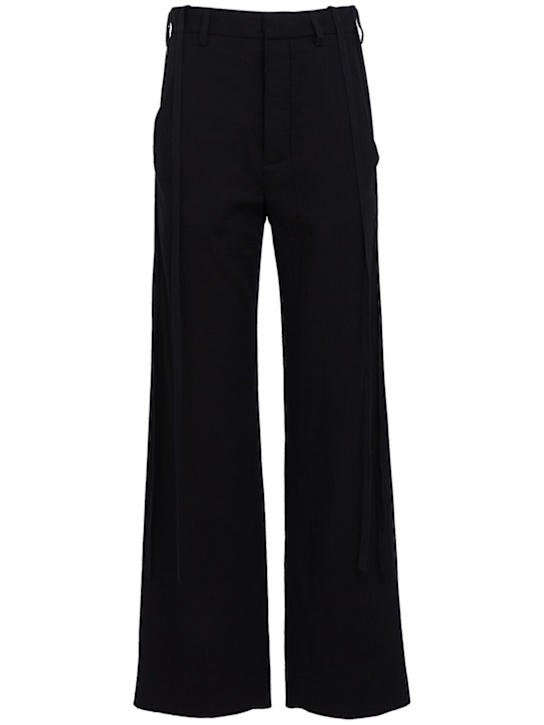 Ann Demeulemeester: Anneke wide leg cotton pants - Negro - women_0 | Luisa Via Roma